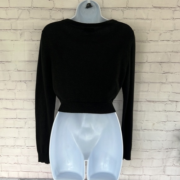 Princess Vera Wang sequin black long sleeve crop top size medium - Picture 4 of 7